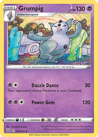 Image of Grumpig 056/163  - Reverse Holofoil SWSH05 Battle Styles - Uncommon