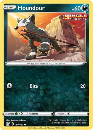 Image of Houndour 095/163  - Reverse Holofoil SWSH05 Battle Styles - Common