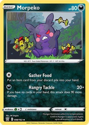 Image of Morpeko 098/163  - Reverse Holofoil SWSH05 Battle Styles - Uncommon