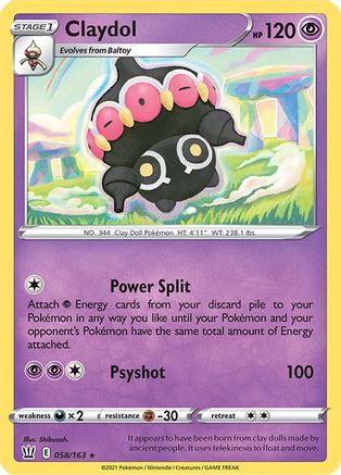 Image of Claydol 058/163  - Reverse Holofoil SWSH05 Battle Styles - Rare