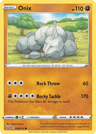 Image of Onix 068/163  - Reverse Holofoil SWSH05 Battle Styles - Common