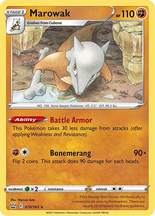 Image of Marowak 070/163  SWSH05 Battle Styles - Rare