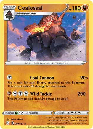 Image of Coalossal 080/163  - Holofoil SWSH05 Battle Styles - Holo Rare