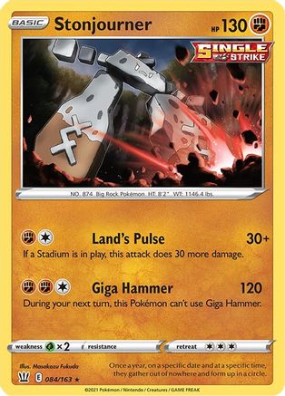 Image of Stonjourner 084/163  - Reverse Holofoil SWSH05 Battle Styles - Rare