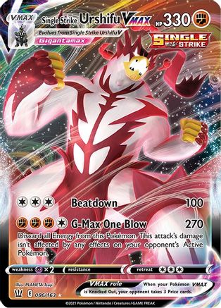 Image of Single Strike Urshifu VMAX 086/163  - Holofoil SWSH05 Battle Styles - Ultra Rare