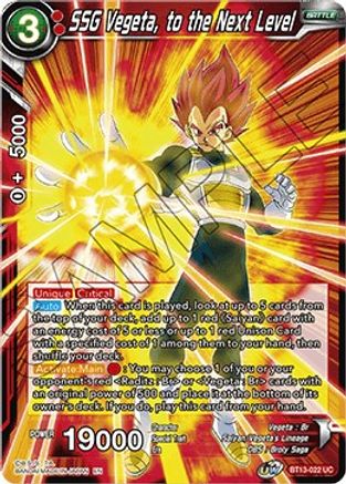 Image of SSG Vegeta, to the Next Level (BT13-022) - Supreme Rivalry Foil