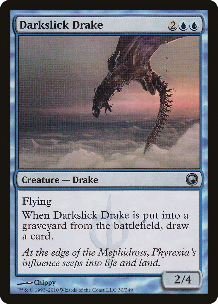 Image of Darkslick Drake (SOM-030) - Scars of Mirrodin Foil