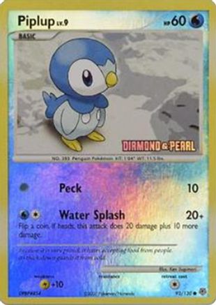 Image of Piplup 093/130  - Reverse Holofoil Burger King Promos - Promo