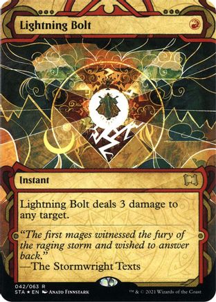 Image of Lightning Bolt (Foil Etched) (STA-042) - Strixhaven Mystical Archive (Borderless) Foil