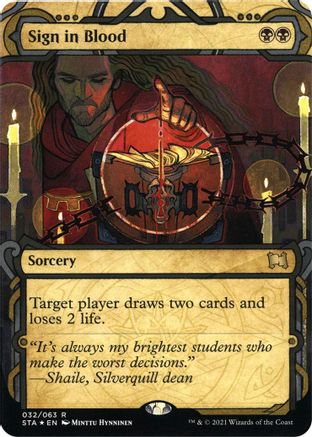 Image of Sign in Blood (Foil Etched) (STA-032) - Strixhaven Mystical Archive (Borderless) Foil