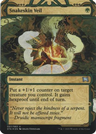 Image of Snakeskin Veil (Foil Etched) (STA-057) - Strixhaven Mystical Archive (Borderless) Foil