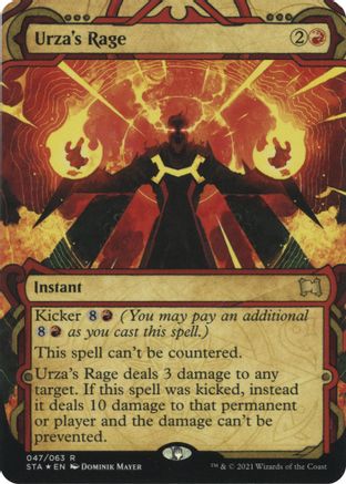 Image of Urza's Rage (Foil Etched) (STA-047) - Strixhaven Mystical Archive (Borderless) Foil