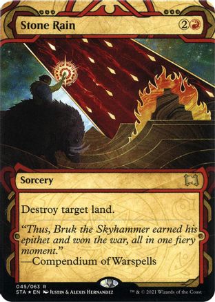 Image of Stone Rain (Foil Etched) (STA-045) - Strixhaven Mystical Archive (Borderless) Foil