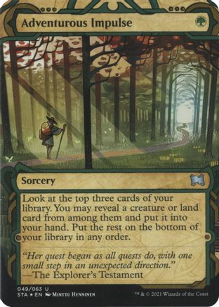 Image of Adventurous Impulse (Foil Etched) (STA-049) - Strixhaven Mystical Archive (Borderless) Foil