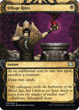 Image of Village Rites (Foil Etched) (STA-035) - Strixhaven Mystical Archive (Borderless) Foil
