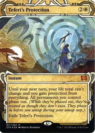 Image of Teferi's Protection (Foil Etched) (STA-011) - Strixhaven Mystical Archive (Borderless) Foil