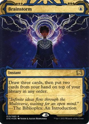 Image of Brainstorm (Foil Etched) (STA-013) - Strixhaven Mystical Archive (Borderless) Foil