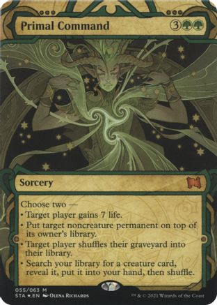Image of Primal Command (Foil Etched) (STA-055) - Strixhaven Mystical Archive (Borderless) Foil