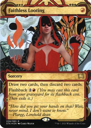 Image of Faithless Looting (Foil Etched) (STA-038) - Strixhaven Mystical Archive (Borderless) Foil