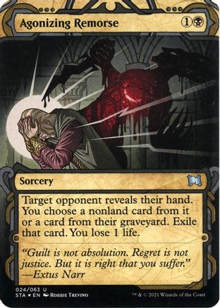 Image of Agonizing Remorse (Foil Etched) (STA-024) - Strixhaven Mystical Archive (Borderless) Foil