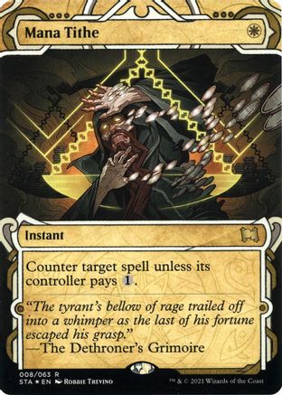 Image of Mana Tithe (Foil Etched) (STA-008) - Strixhaven Mystical Archive (Borderless) Foil