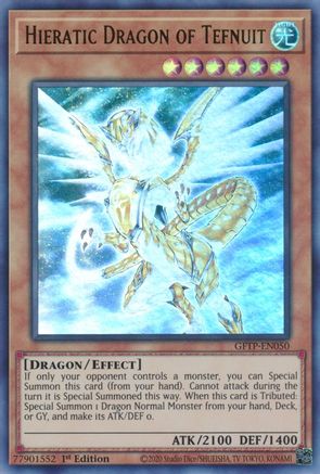 Image of Hieratic Dragon of Tefnuit (GFTP-EN050) - Ghosts From the Past 1st Edition