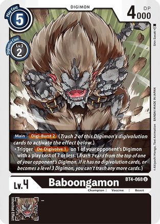 Image of Baboongamon (BT4-068) - Great Legend