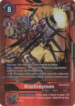 Image of RizeGreymon (Alternate Art) (BT4-017) - Great Legend Foil