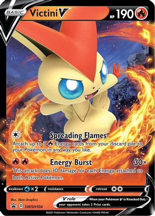 Image of Victini V SWSH104  - Holofoil SWSH Sword & Shield Promo Cards - Promo