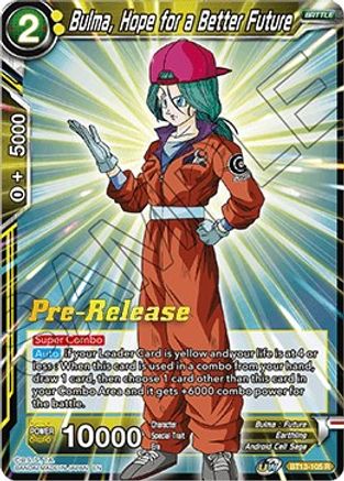 Image of Bulma, Hope for a Better Future (BT13-105) - Supreme Rivalry PreRelease Cards