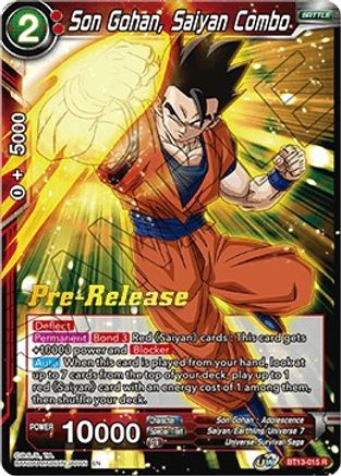 Image of Son Gohan, Saiyan Combo (BT13-015) - Supreme Rivalry PreRelease Cards