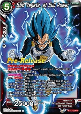 Image of SSB Vegeta, at Full Power (BT13-021) - Supreme Rivalry PreRelease Cards