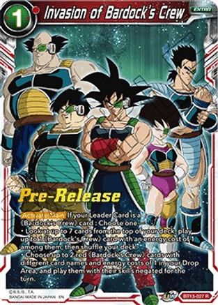 Image of Invasion of Bardock's Crew (BT13-027) - Supreme Rivalry PreRelease Cards