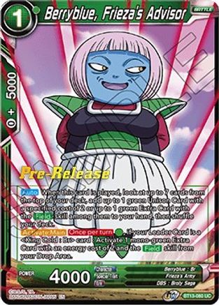 Image of Berryblue, Frieza's Advisor (BT13-080) - Supreme Rivalry PreRelease Cards