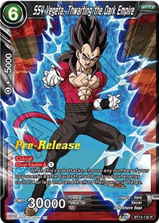 Image of SS4 Vegeta, Thwarting the Dark Empire (BT13-130) - Supreme Rivalry PreRelease Cards