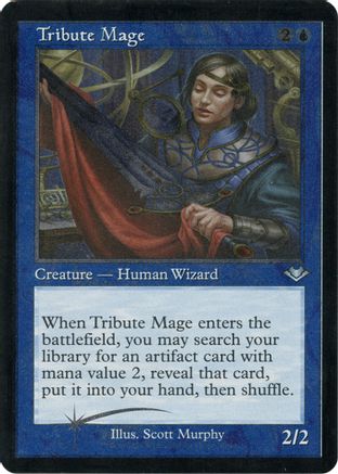 Image of Tribute Mage (Retro Frame) (Foil Etched) (MH1-010) - Modern Horizons Foil