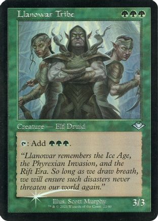Image of Llanowar Tribe (Retro Frame) (Foil Etched) (MH1-022) - Modern Horizons Foil