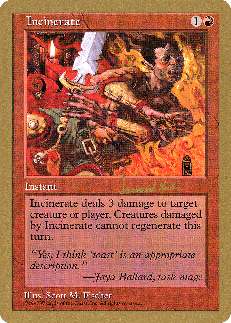 Image of Incinerate - 1997 Janosch Kuhn (5ED) (WCD-) - World Championship Decks 1997