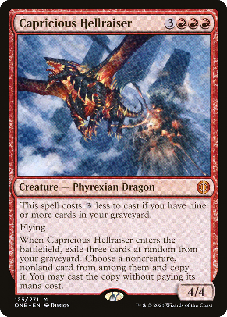 Image of Capricious Hellraiser (ONE-125) - Phyrexia: All Will Be One Foil