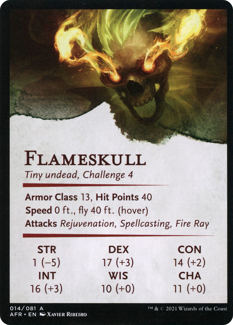 Image of Flameskull // Flameskull (AAFR-014) - Adventures in the Forgotten Realms Art Series (Borderless)
