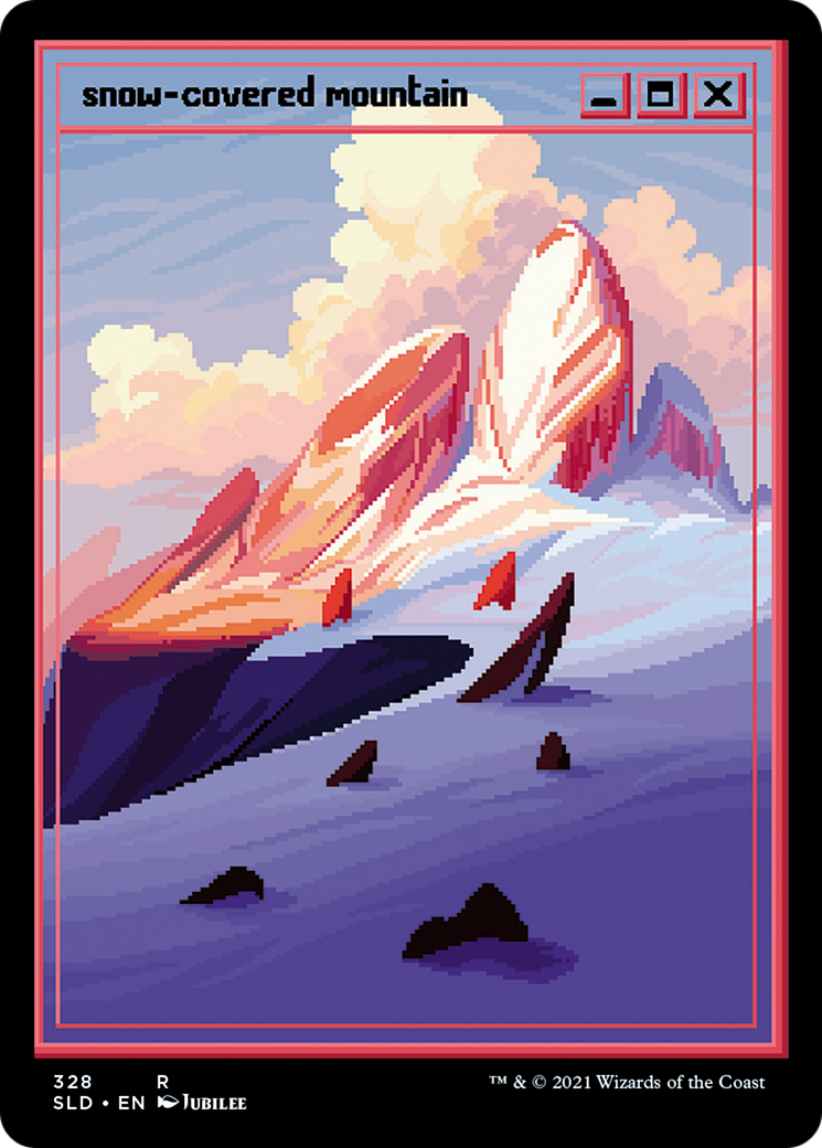 Image of Snow-Covered Mountain (PixelSnowLands.jpg) (SLD-328) - Secret Lair Drop Foil