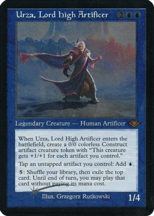 Image of Urza, Lord High Artificer (Retro Frame) (Foil Etched) (MH1-011) - Modern Horizons Foil