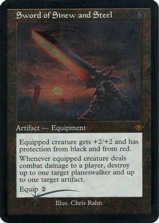Image of Sword of Sinew and Steel (Retro Frame) (Foil Etched) (MH1-031) - Modern Horizons Foil