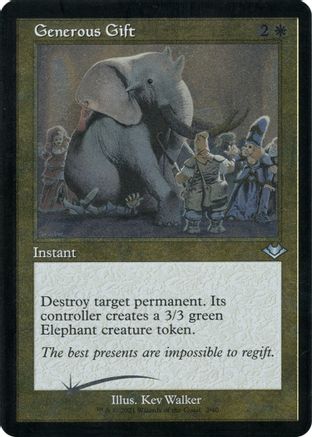 Image of Generous Gift (Retro Frame) (Foil Etched) (MH1-002) - Modern Horizons Foil
