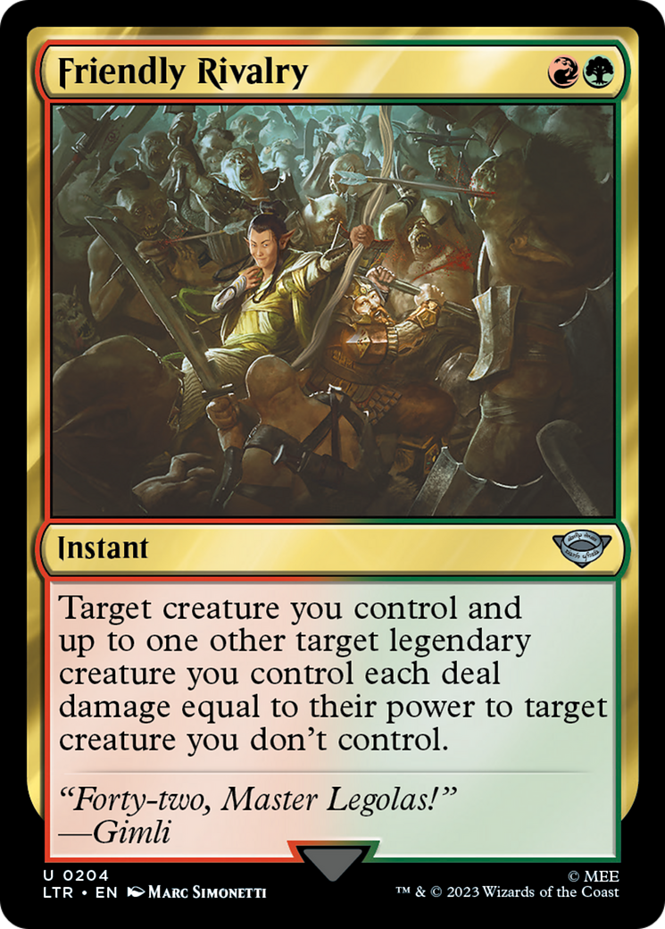 Image of Friendly Rivalry (LTR-204) - The Lord of the Rings: Tales of Middle-earth Foil