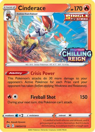 Image of Cinderace SWSH112  - Holofoil SWSH Sword & Shield Promo Cards - Promo
