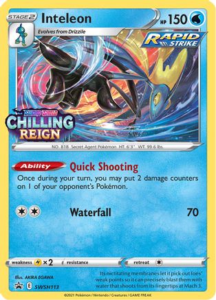 Image of Inteleon SWSH113  - Holofoil SWSH Sword & Shield Promo Cards - Promo