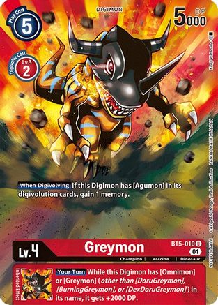 Image of Greymon - BT5-010 (Premier TO Event June 2021) (BT5-010) - Battle of Omni Foil