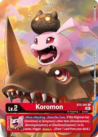 Image of Koromon - BT5-001 (Premier TO Event June 2021) (BT5-001) - Battle of Omni Foil