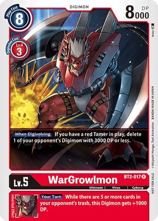 Image of WarGrowlmon - BT2-017 (Official Tournament Pack Vol.2) (BT2-017) - Release Special Booster 1.0